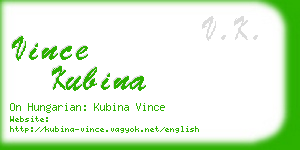 vince kubina business card